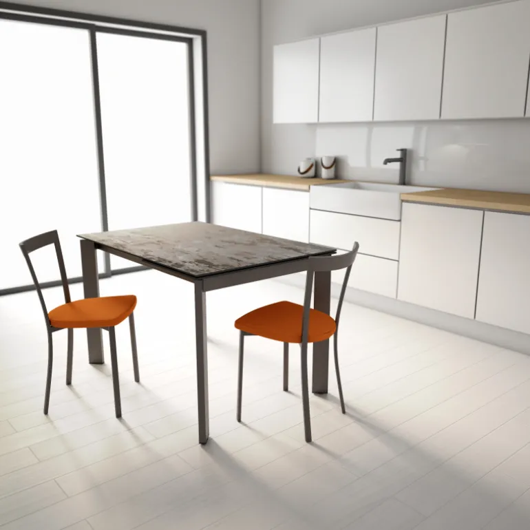 Poker Table extensible Dekton pieds métal