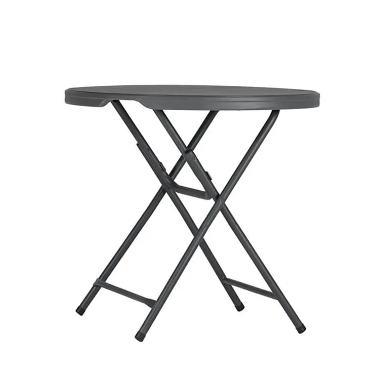 PraxisTable pliante ronde gris foncé