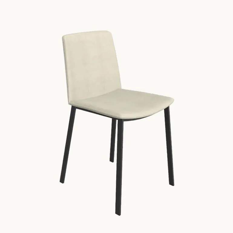 Primera Chaise moderne tissu et pieds métal