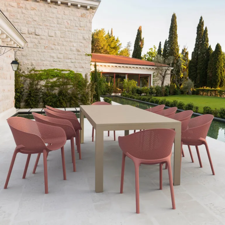 Sky Pro Fauteuil de jardin moderne empilable coque microperforée en polypropylène
