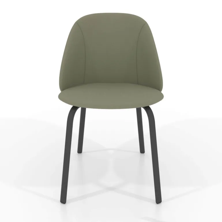 Sofia Chaise cosy en simili avec pieds métal