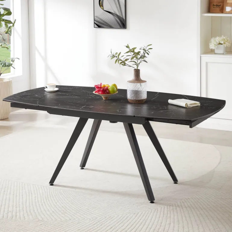 SofiaTable moderne extensible en céramique avec pieds en métal