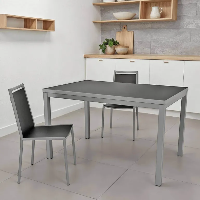 Toy métal Table de cuisine en verre avec rallonge hauteur 75 cm