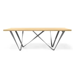 Wave Table design rectangulaire avec pied en métal