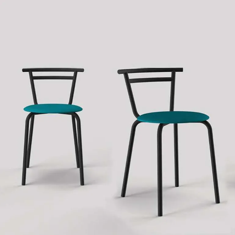 Xélus Carrier® Chaise de cuisine fabriquée en France assise ronde structure métal