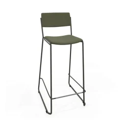 Zoom Tabouret de bar moderne en simili avec pieds traîneau